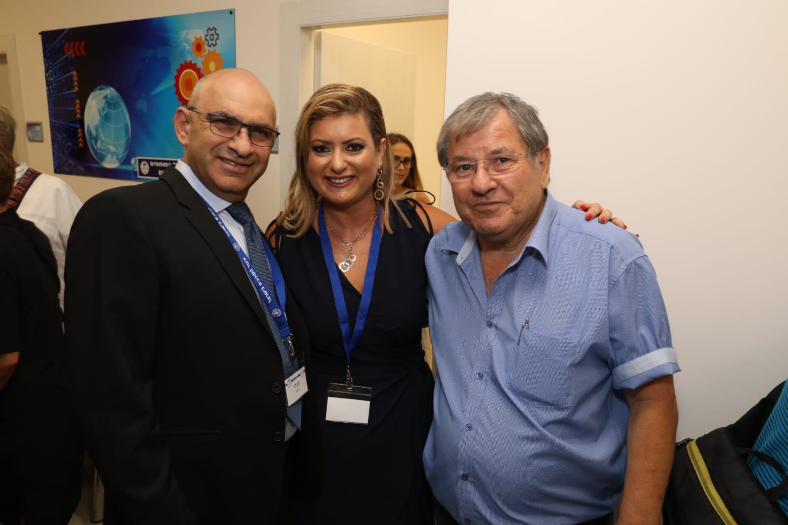 פיני בדש, איילה מילר-רולוב ורונן לוי, יו''ר איגוד המוסכים (צילום: דיאגו מיטלברג)